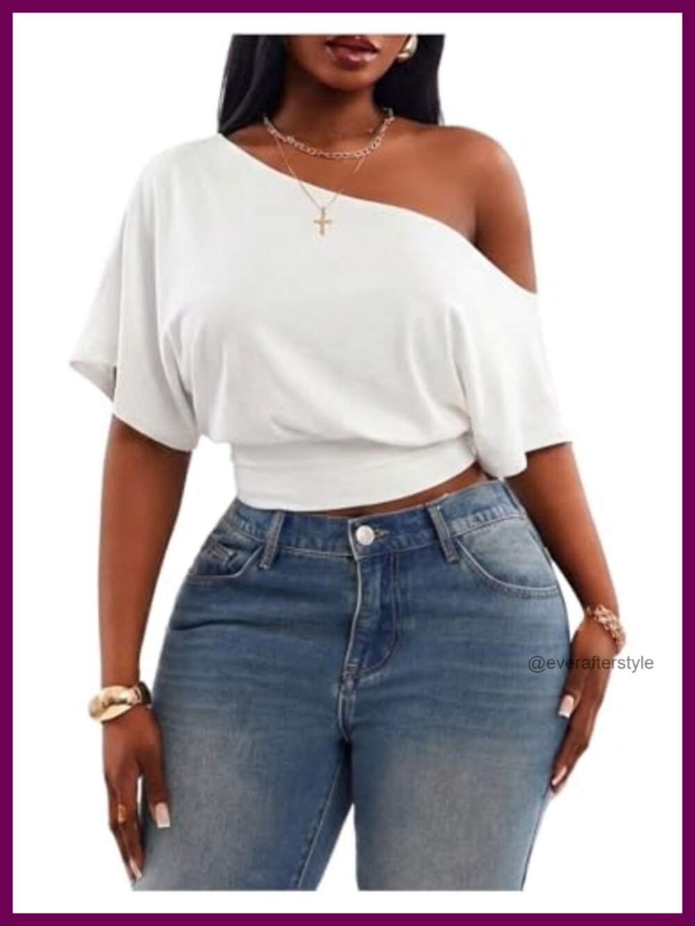 SOLY HUX Women's Off Shoulder Crop Top Cinched Waist Asymmetrical Neck Short